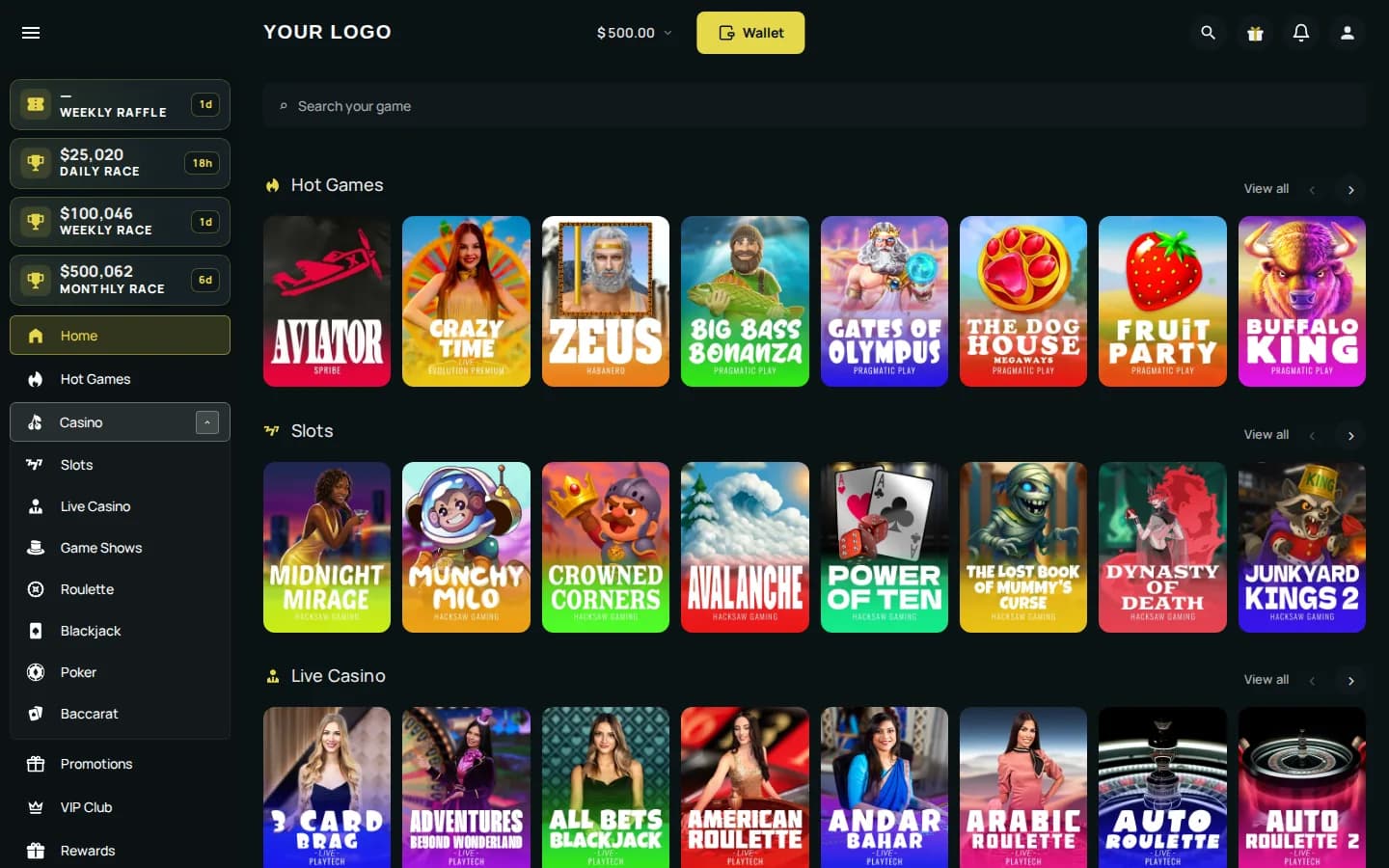 Full-width BETJUNCTION platform screenshot